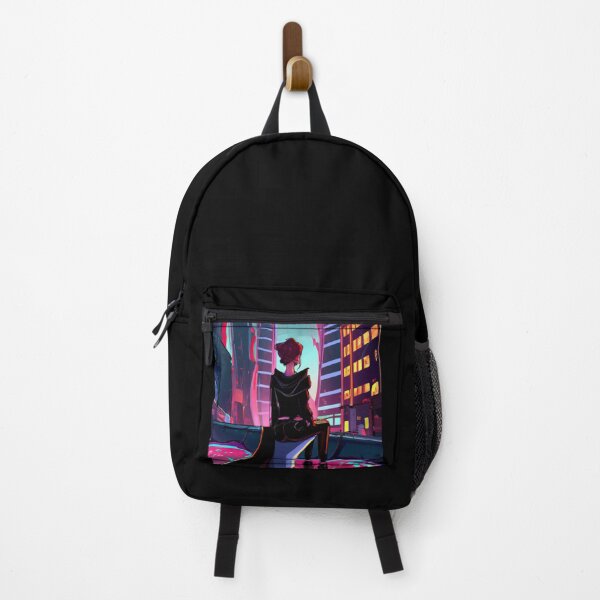 Item preview, Cyberpunk Girl In Colorful City designed and sold by andreab313.