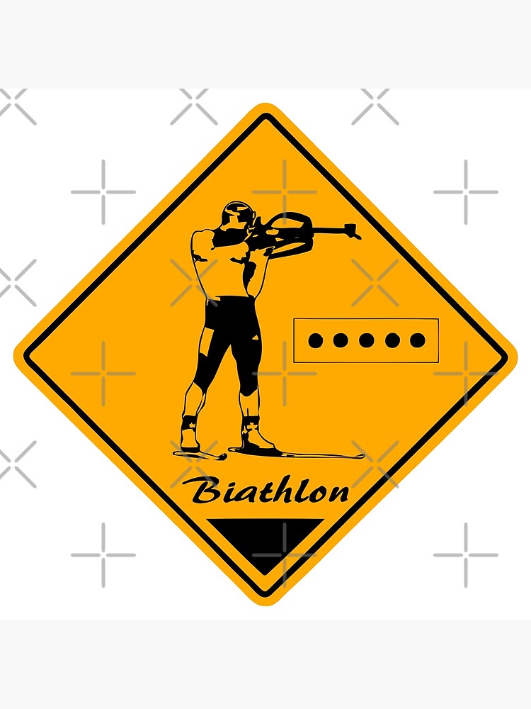 Disover Biathlon Road Sign Premium Matte Vertical Poster