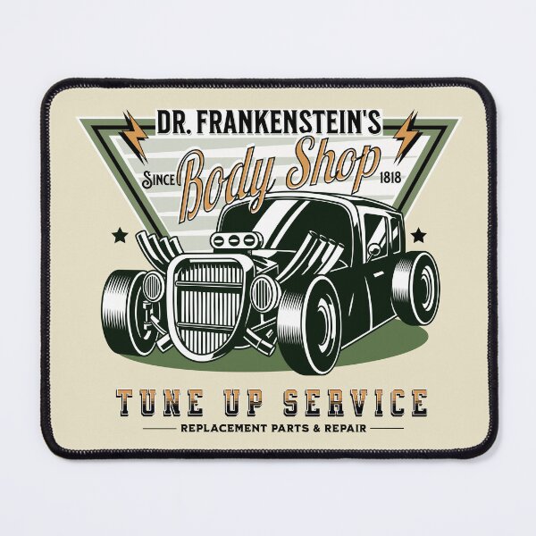Item preview, Retro Dr Frankenstein's Body Shop Spoof Hot Rod designed and sold by PUFFYP.