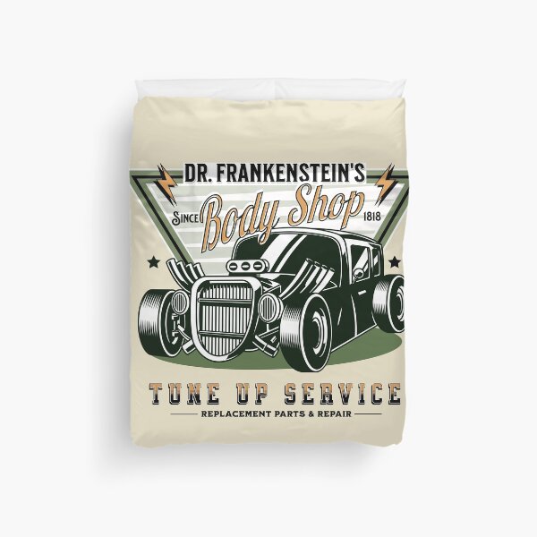 Item preview, Retro Dr Frankenstein's Body Shop Spoof Hot Rod designed and sold by PUFFYP.