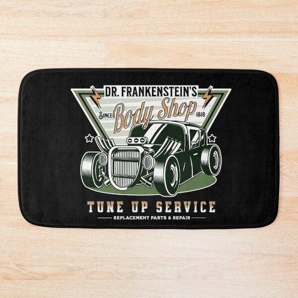Item preview, Retro Dr Frankenstein's Body Shop Spoof Hot Rod Dark designed and sold by PUFFYP.