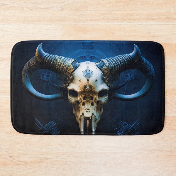 Item preview, Horned Skull - Cyberpunk Metal Art 1 designed and sold by Space-Yeti.