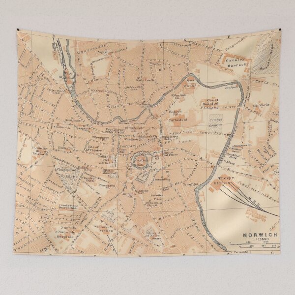 Item preview, Vintage Map of Norwich UK (1906) designed and sold by BravuraMedia.