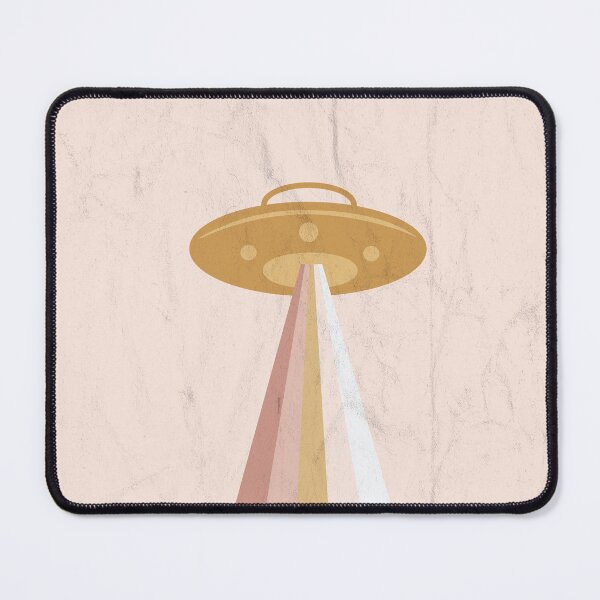 Item preview, Gold UFO with Pink Rainbow Tractor Beam designed and sold by debward76.