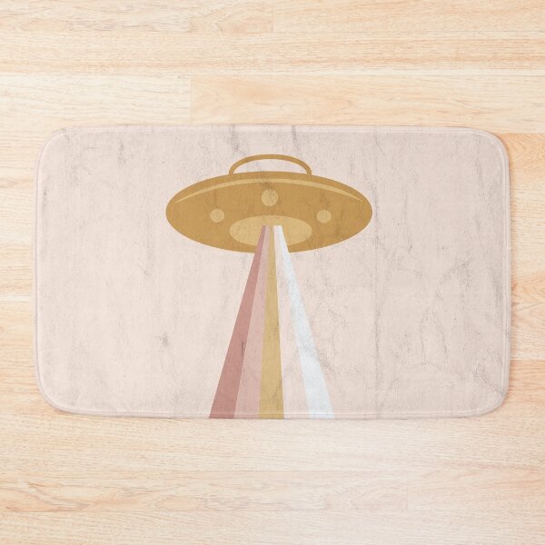 Item preview, Gold UFO with Pink Rainbow Tractor Beam designed and sold by debward76.