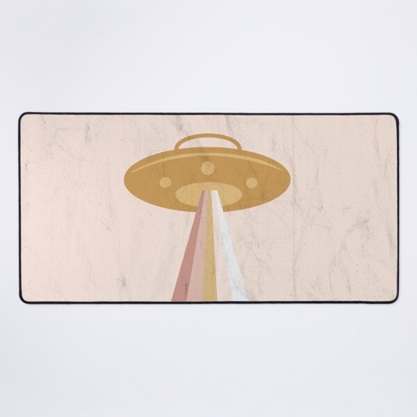 Item preview, Gold UFO with Pink Rainbow Tractor Beam designed and sold by debward76.