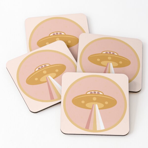 Item preview, Pink UFO Sticker with Special Visitors designed and sold by debward76.