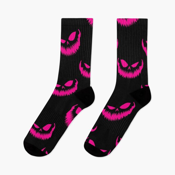 Item preview, scary halloween pumpkin faces pink  designed and sold by Gossip Rag.