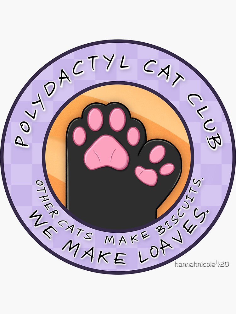 Polydactyl cat club Sticker for Sale by hannahnicole420 Redbubble