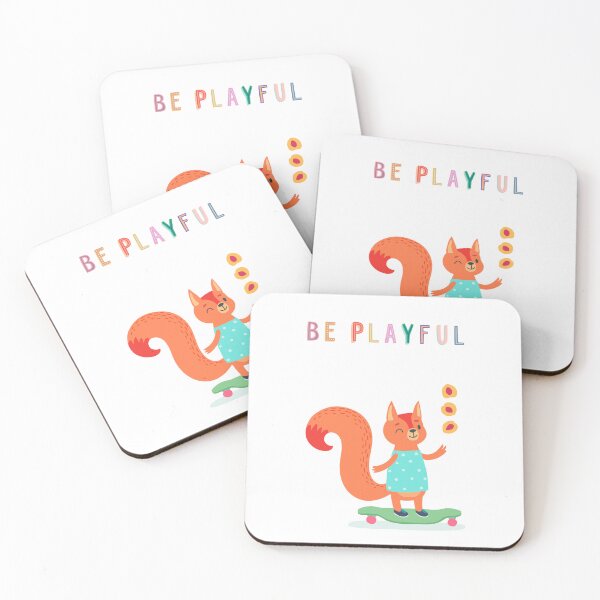 Item preview, Be Playful. Squirrel juggles on Skateboard designed and sold by dk-design85.