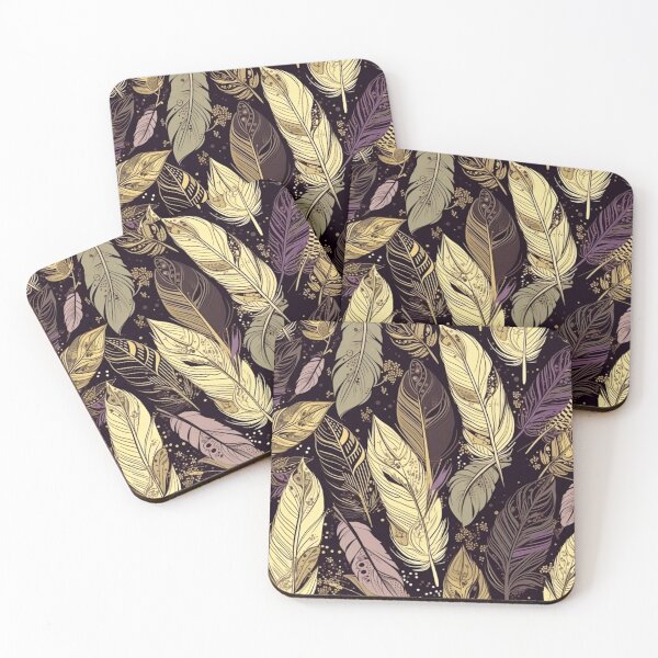 Artikelvorschau, Feathers - Lavender, sage, cream, gold, black 3 entworfen und verkauft von Highlandkings.