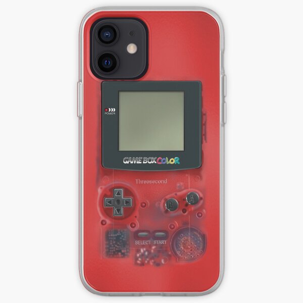 Classic transparent dark RED mini video games iPhone Soft Case