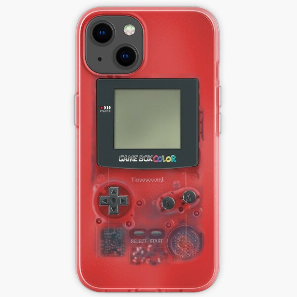 Classic transparent dark RED mini video games iPhone Soft Case