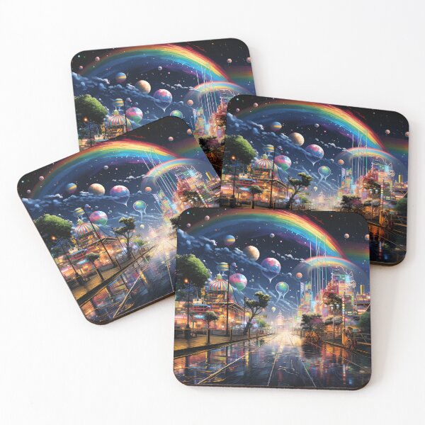 Item preview, Rainbow at night, image created with generative AI designed and sold by CosmicOptimist1.