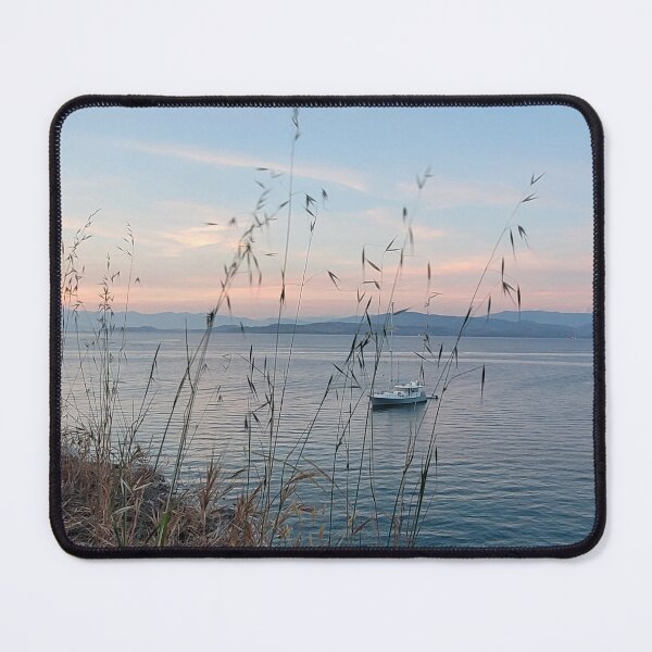 Item preview, Serene Ocean Sunset: Boat Amidst Weeds designed and sold by HFGjewels.
