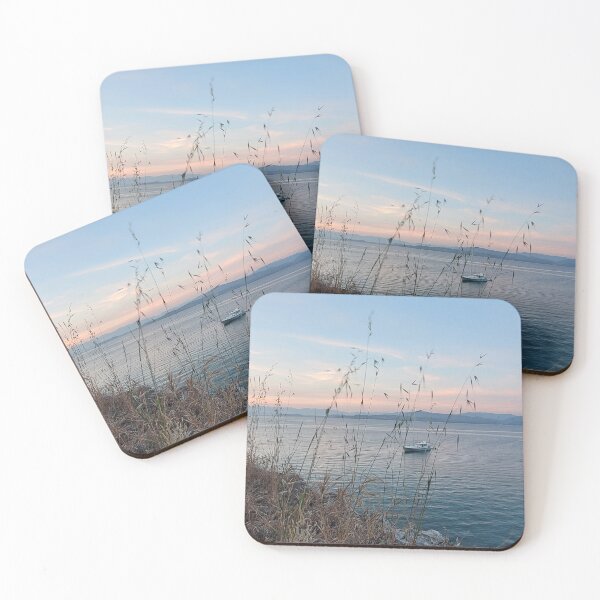 Item preview, Serene Ocean Sunset: Boat Amidst Weeds designed and sold by HFGjewels.