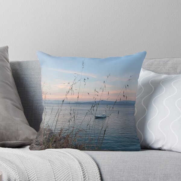 Item preview, Serene Ocean Sunset: Boat Amidst Weeds designed and sold by HFGjewels.