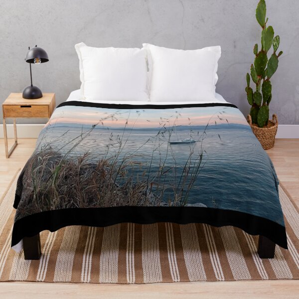Item preview, Serene Ocean Sunset: Boat Amidst Weeds designed and sold by HFGjewels.