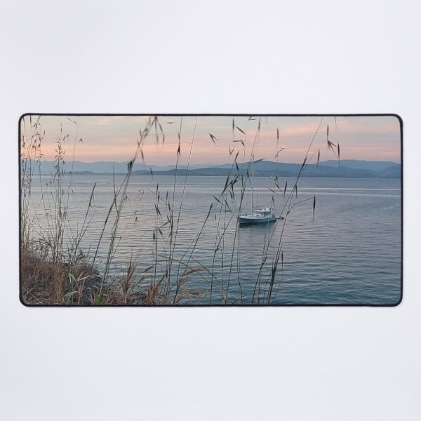 Item preview, Serene Ocean Sunset: Boat Amidst Weeds designed and sold by HFGjewels.