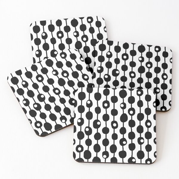 Item preview, Mid-Century Modern Monochrome Geometric Pattern in Black and White designed and sold by Deutschic.