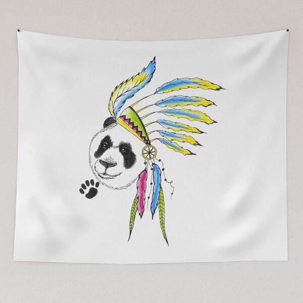 Item preview, Native American Panda Art Design Indian Animal designed and sold by HighArtDesigns.
