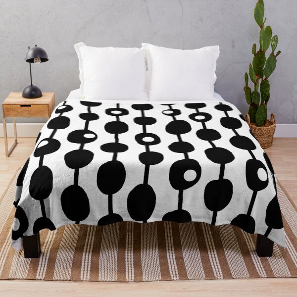 Item preview, Mid-Century Modern Monochrome Geometric Pattern in Black and White designed and sold by Deutschic.