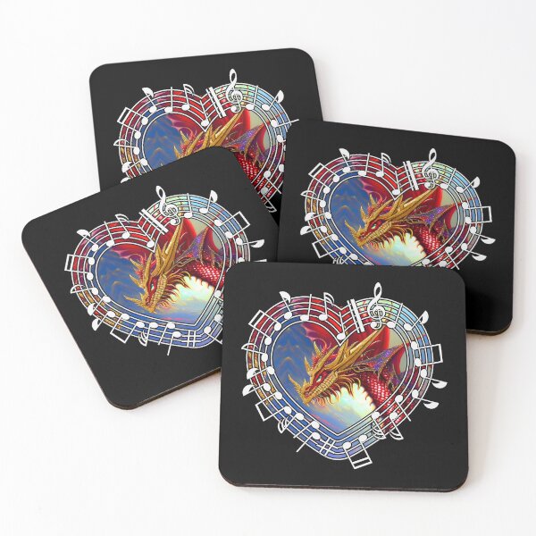 Item preview, Red dragon in a musical heart designed and sold by Artbellachi.
