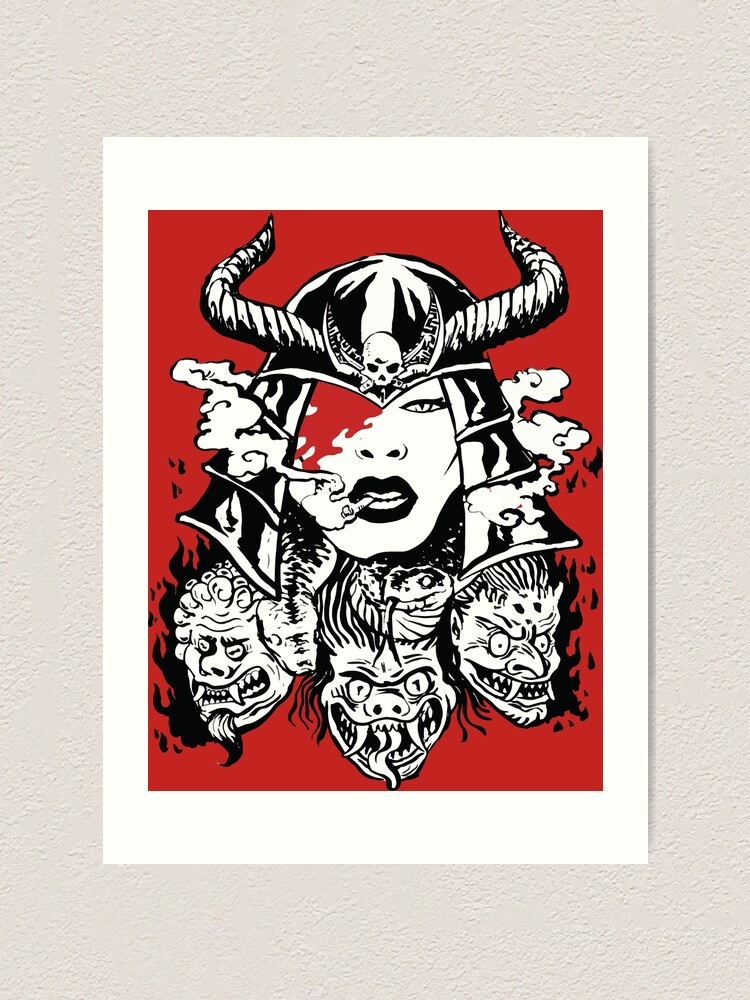 Smoke Demon Japanese Art Print By Tirmes Redbubble   Farp,small,wall Texture,product,750x1000.u5 