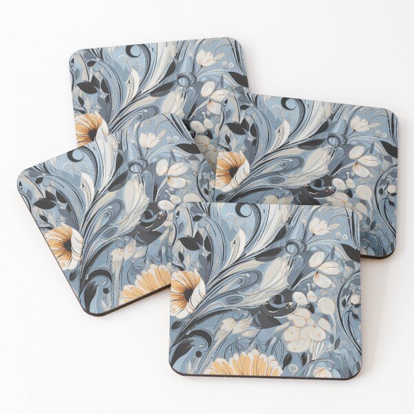 Item preview, Light Indigo Floral Pattern designed and sold by XFusionDesigns.
