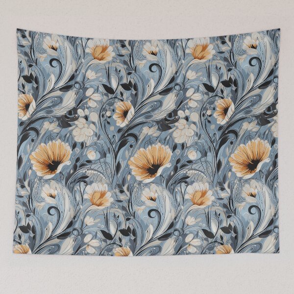 Item preview, Light Indigo Floral Pattern designed and sold by XFusionDesigns.