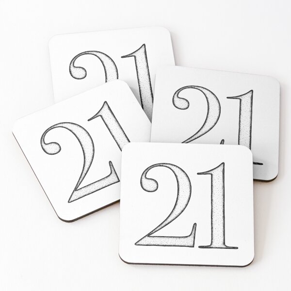 Item preview, Dotart/Dotwork illustration of Number 21 designed and sold by MagnetitaBySil.