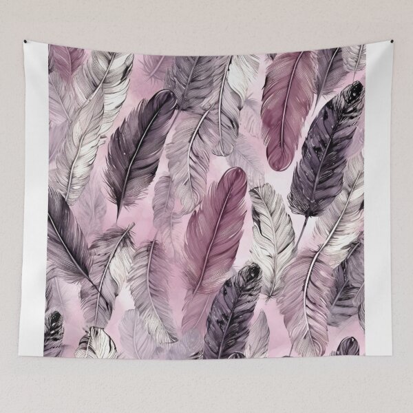 Item preview, Feathers - Mauve, pink, lavender, gray, ivory designed and sold by Highlandkings.
