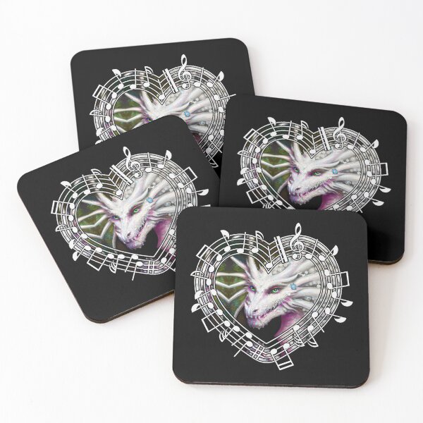 Item preview, White dragon in a musical heart designed and sold by Artbellachi.