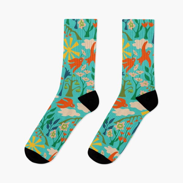 Item preview, DAYDREAM IN THE GARDEN Happy Birds Flying in the Sky Above Colourful Flowers with Sun and Clouds - UnBlink Studio by Jackie Tahara designed and sold by Jackie Tahara of UnBlink Studio.