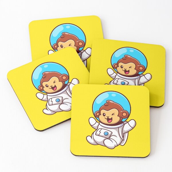 Item preview, Cute Monkey Astronaut Floating - Free Vector Cartoon Icon Illustration designed and sold by hjian8219.