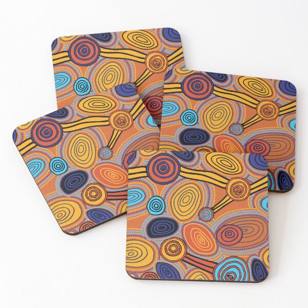 Item preview, Authentic Aboriginal Art - Skipping Stones (original) designed and sold by HogarthArts.