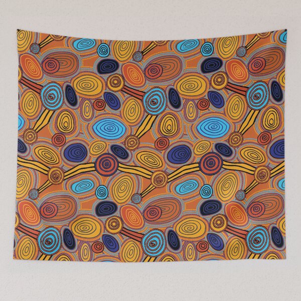 Item preview, Authentic Aboriginal Art - Skipping Stones (original) designed and sold by HogarthArts.