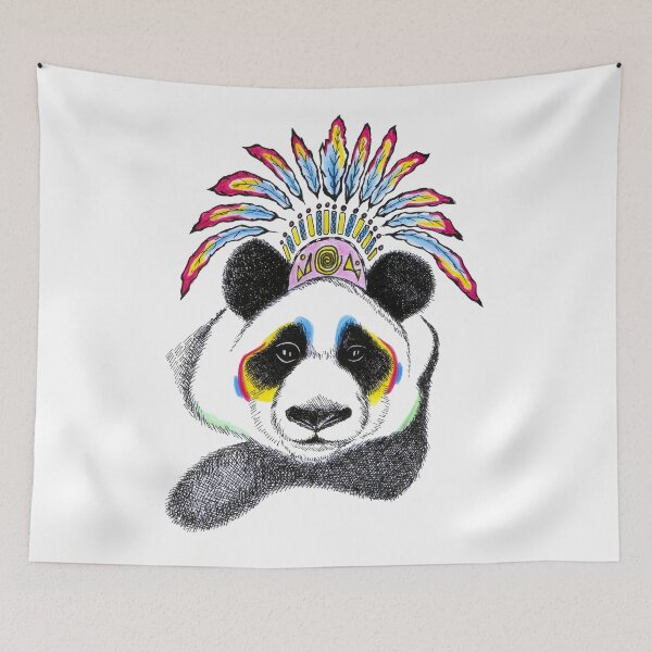 Item preview, Cute Panda Design Native American Inspired Animal Art designed and sold by HighArtDesigns.