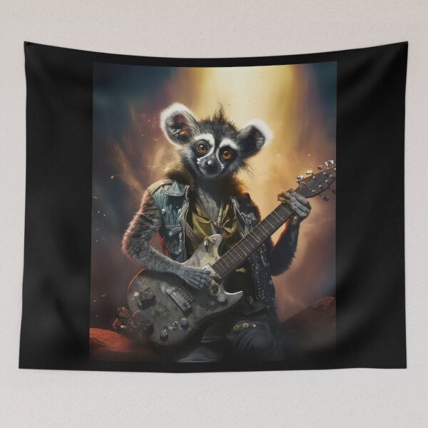Item preview, Lemur Playing a Guitar, Rockin' Lemur, Musical Animals designed and sold by Rroliver.