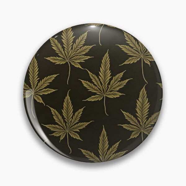 Item preview, An abstract cannabis leaf pattern in beige on a black background designed and sold by Good Candy.