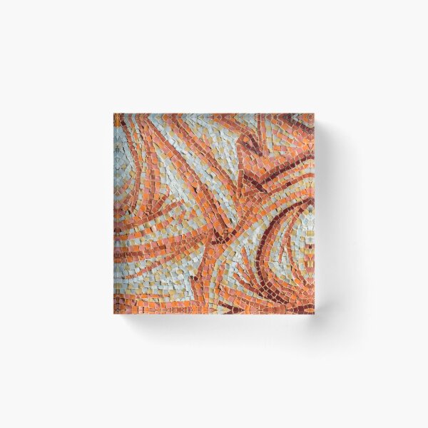 Item preview, Abstract Mosaic in Happy Orange Yellow and Brown Ribbons designed and sold by Georgia Mizuleva.