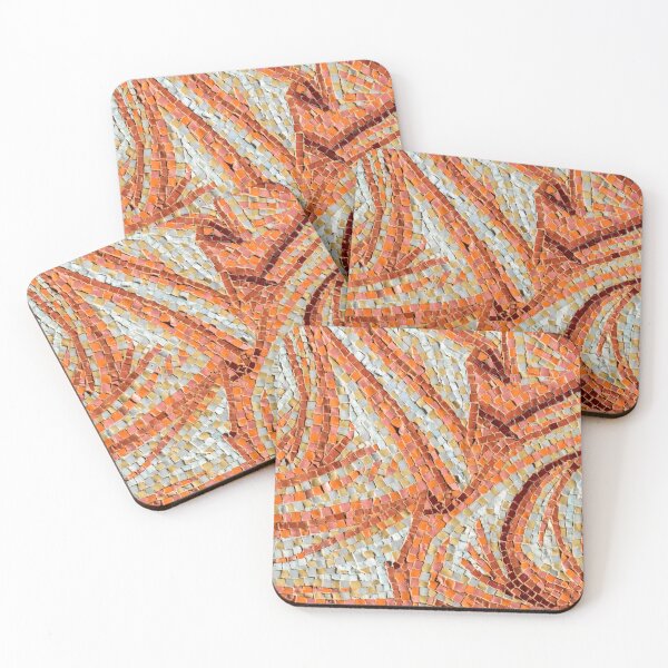 Item preview, Abstract Mosaic in Happy Orange Yellow and Brown Ribbons designed and sold by Georgia Mizuleva.