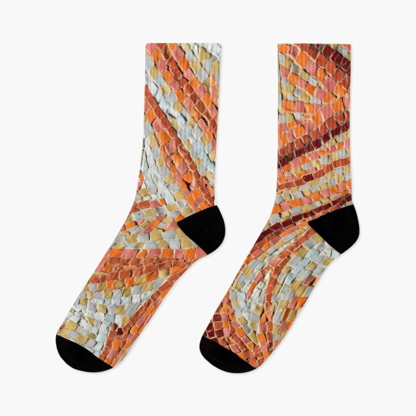 Item preview, Abstract Mosaic in Happy Orange Yellow and Brown Ribbons designed and sold by Georgia Mizuleva.
