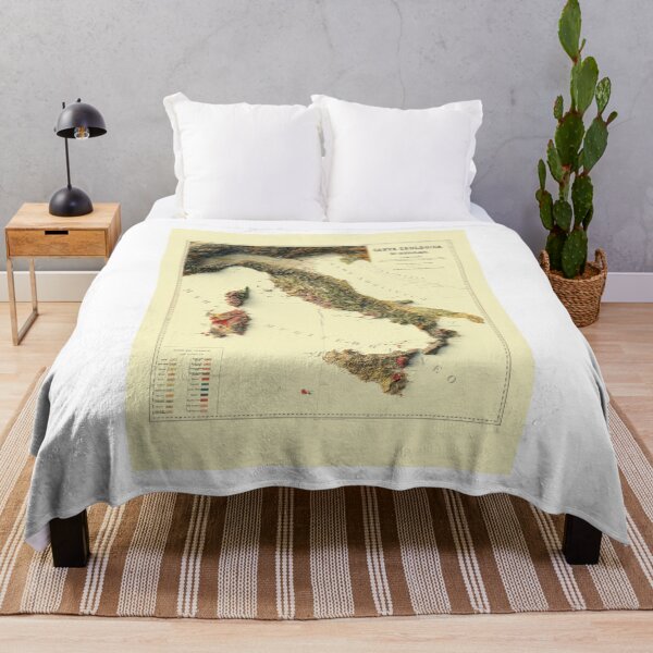 Item preview, 1880 Italy Geological Shaded Relief Map 3D digitally-rendered designed and sold by ThinkAboutMaps.