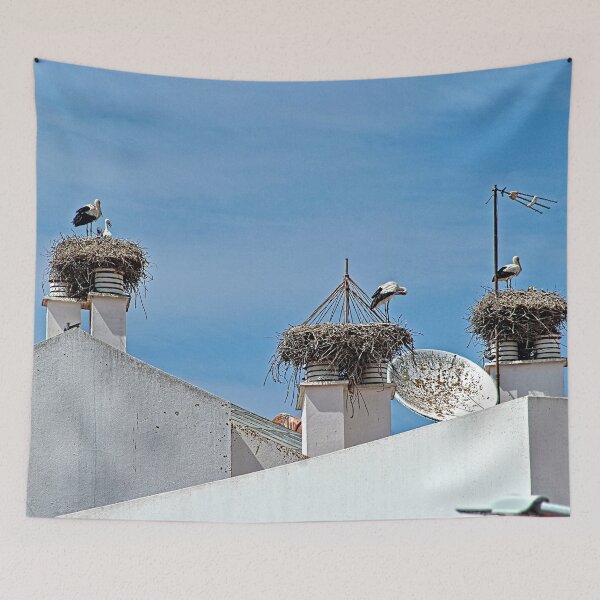 Item preview, Storks Nesting on Rooftops designed and sold by Anna Lemos.