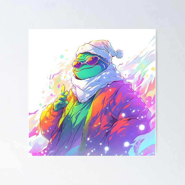 Item preview, Dreamy Christmas Pepe Graffiti - Arte festivo del meme designed and sold by WADRIUS.