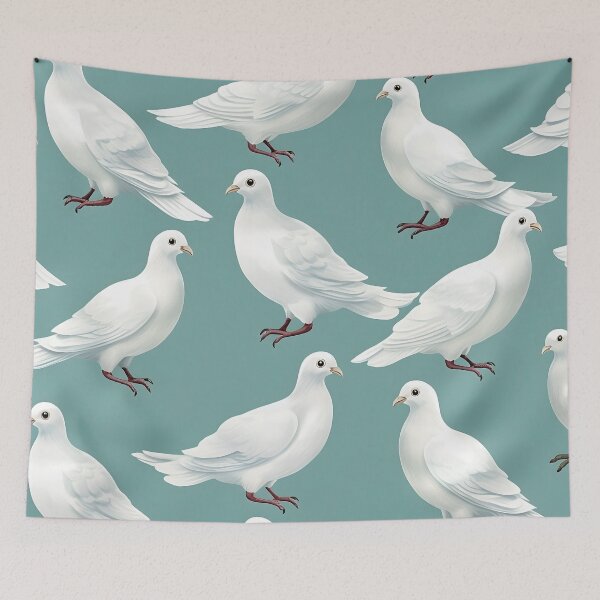 Item preview, Pure White Pigeons Design designed and sold by imaginariumlab.