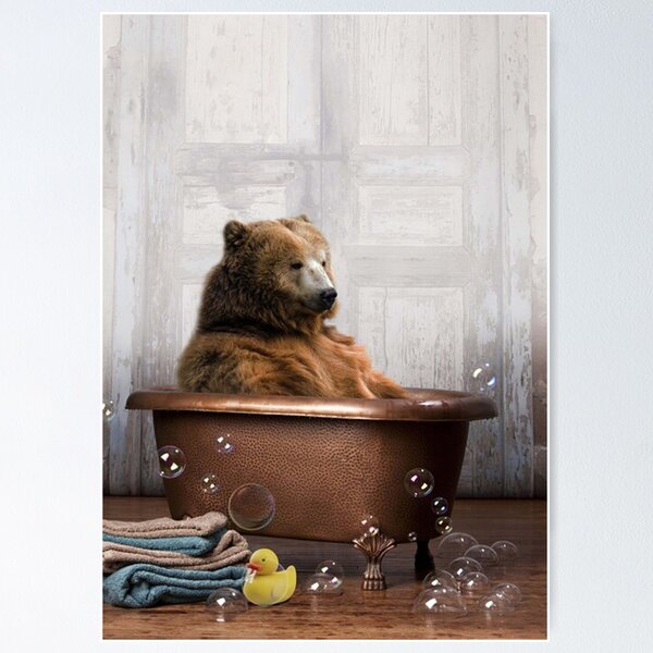 Vista previa del artículo con la obra «Oso en la bañera», diseñado y vendido por cerrutwendy.