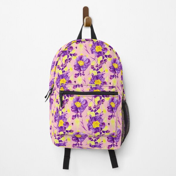 Item preview, floral pattern purple and yellow designed and sold by cluelesspaula.