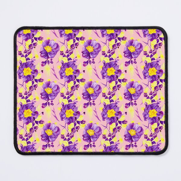 Item preview, floral pattern purple and yellow designed and sold by cluelesspaula.